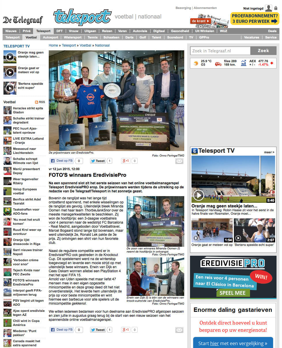 Telegraaf.nl - 12 juni 2015